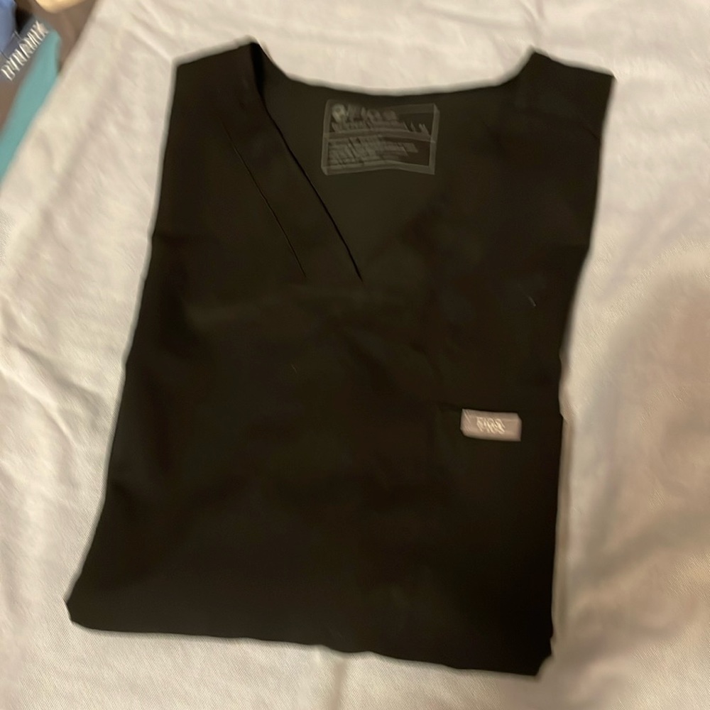 Figs Scrub Top Medium Black